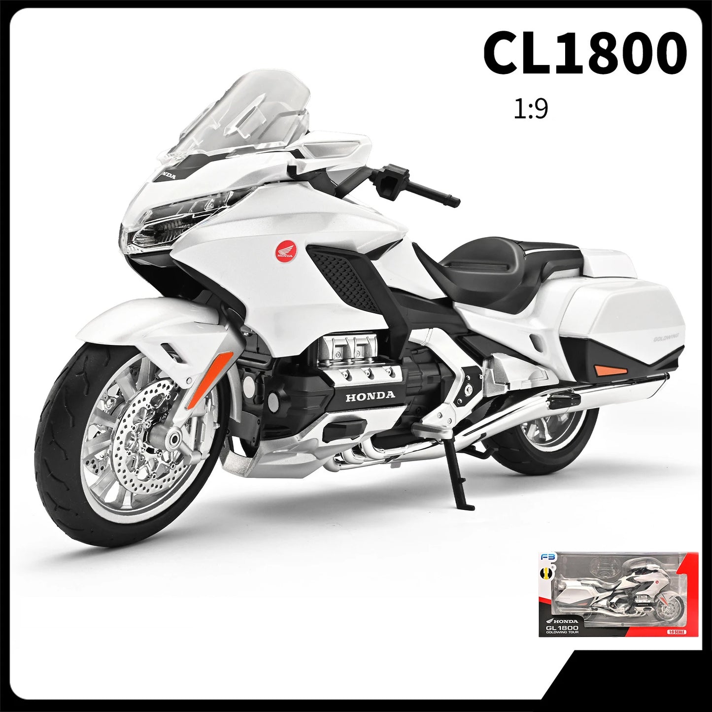Diecast Honda Gold Wing GL1800 Touring Motorcycle Model 1 to 9 Scale