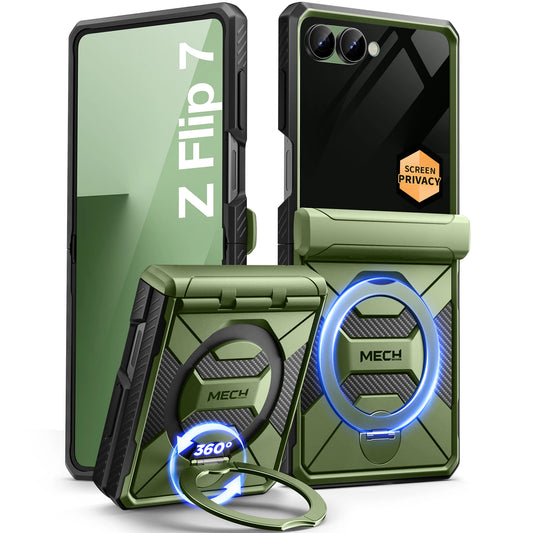 Magsafe  Stand for Z Flip 7 Case with Privacy Screen Protector Full Coverage Hinge Protection Shockproof Slim Phone Case