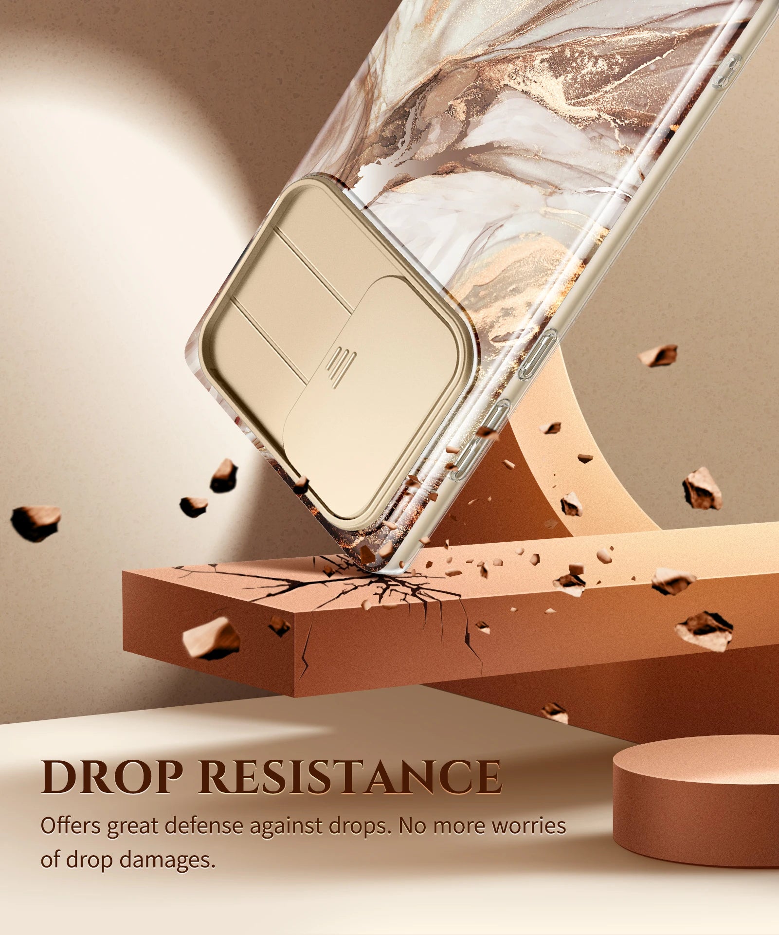 Marble Pattern Design for Samsung Galaxy S24 Ultra Case Built-in Screen Protector Shockproof Slim Fashion Women's Phone Case