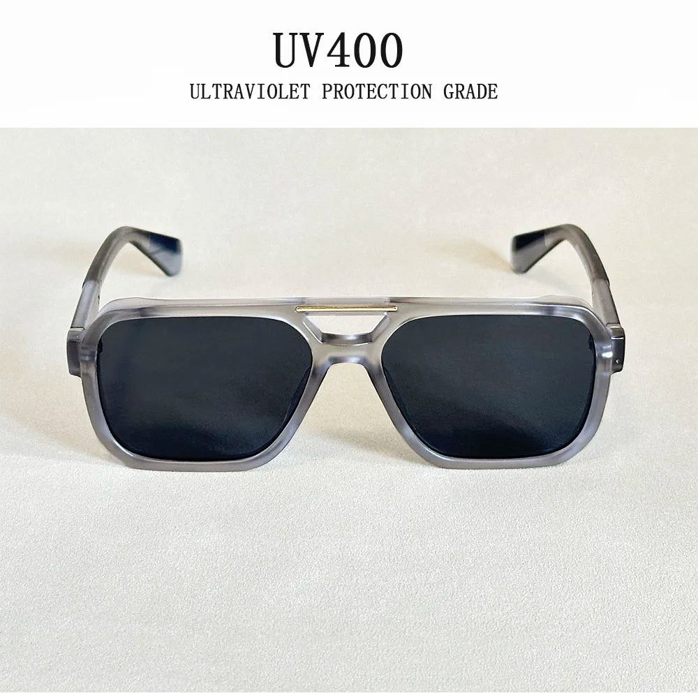 Square Frame Vintage Sunglasses With UV400 Protection