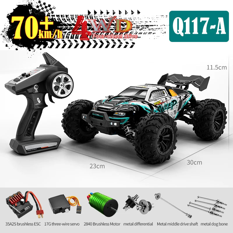 RC Car 1:16 70KM/H or 25KM/H Car Toys LED Headlight Shock-Absorbing Long Endurance With Adapt To All-Terrain 4WD Toys