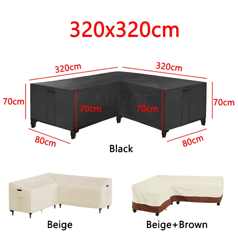 L Shape Corner Outdoor Sofa Cover Waterproof Rattan Corner Furniture Cover V Shape Sofa Table Chair Protective Dust Covers