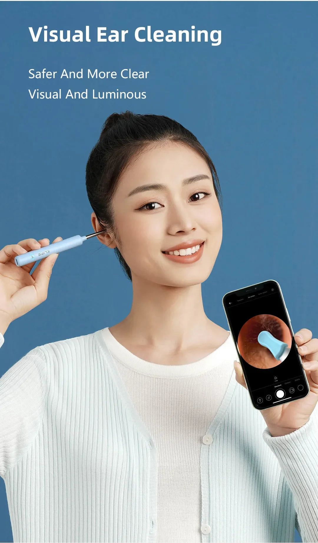 Xlife X3 Visual Earwax Remover With Camera,Smart Ear Cleaner 3.0 Mega Pixels Endoscope Otoscope For Earpick Health Care