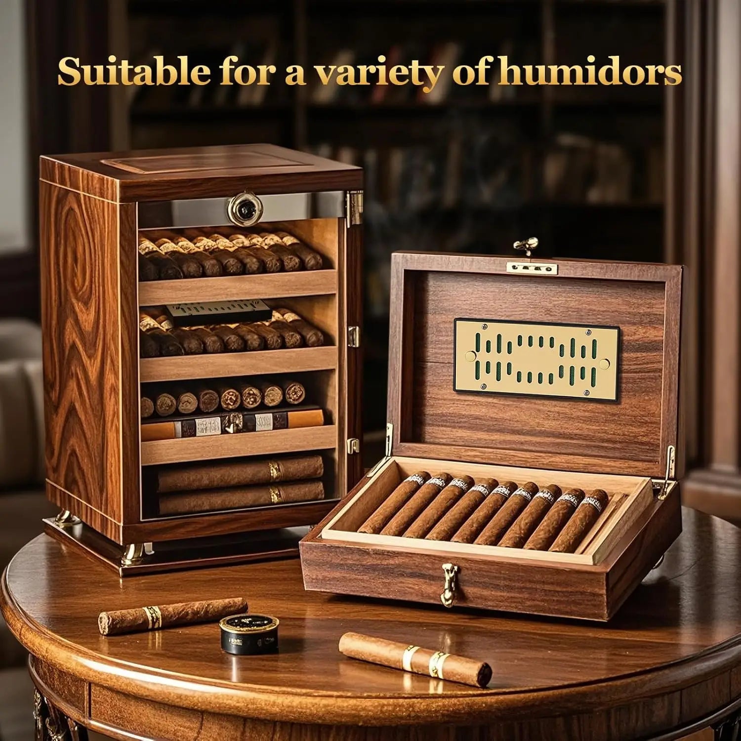 High-end Cigar Humidifier, Rectangular Cigar Humidifier Regulator with Manual Humidity Control Function, Keep Cigars Fresh