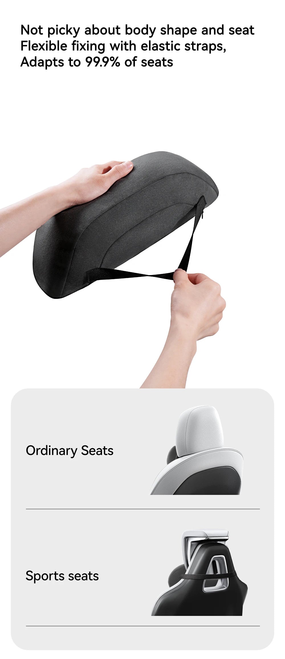 Memory Foam Neck Pillow and Lumbar Support Cushion for Tesla Model 3 Y X S