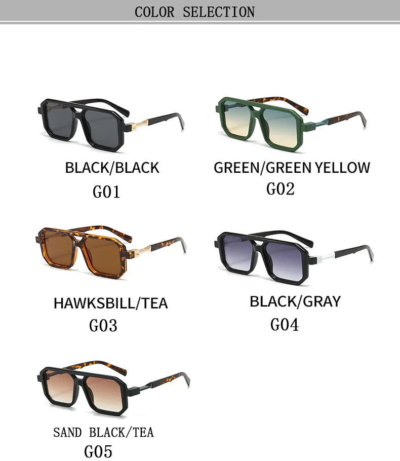 Vintage Square Sunglasses With UV400 Protection