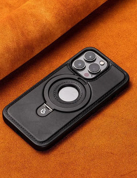 Leather for Magsafe Case For iPhone 16 15 Pro Max 14 Plus 16Pro Luxury Protection Magnetic Ring Holder Back Cover