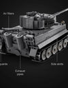 925pcs Ww2 Military Army 1:35 Sd.Kfz.181 Tiger Tank City Remote Control Building Blocks Weapon Bricks RC Vehicle Toys