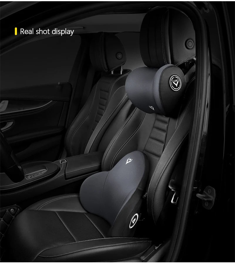 Car Electric Massage Neck Pillow Cushion Vibration Headrest Support Lumbar Seat Back Cushion Vehicle Supplies Travel Assecories