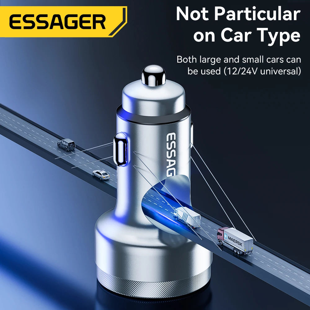 80W USB C Car Charger PD 3.0 QC 4.0 Fast Charging 3 Port Adapter with Digital Display