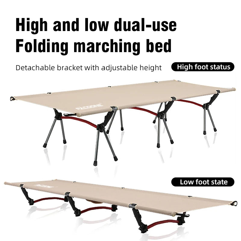 Outdoor Camp Bed Foldable Portable Ultralight Camping Cot Oxford Cloth Travel Hiking Lunch Break Cots