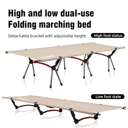 Outdoor Camp Bed Foldable Portable Ultralight Camping Cot Oxford Cloth Travel Hiking Lunch Break Cots