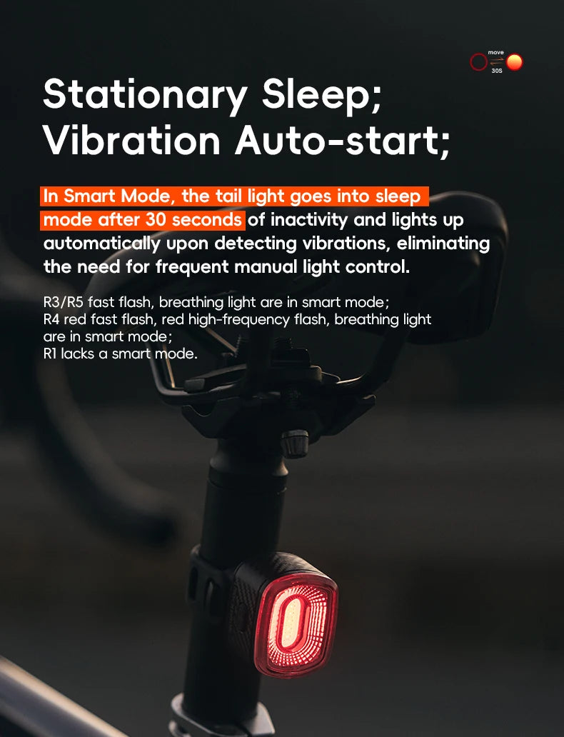 Smart Brake Sensing Bike Taillight IPX6 Waterproof Type-C Synchronized Bicycle Rear Light MTB Road Cycling Tail Light