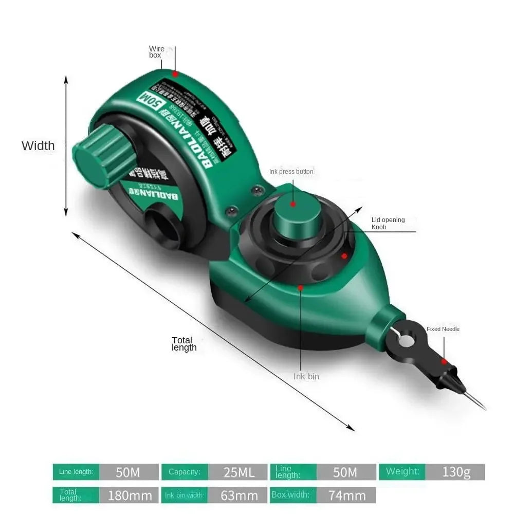 Portable Scribes Ink Draw Line Marker Ink Marker Construction Carpenter Tools Hand-Operated Measuring Tools
