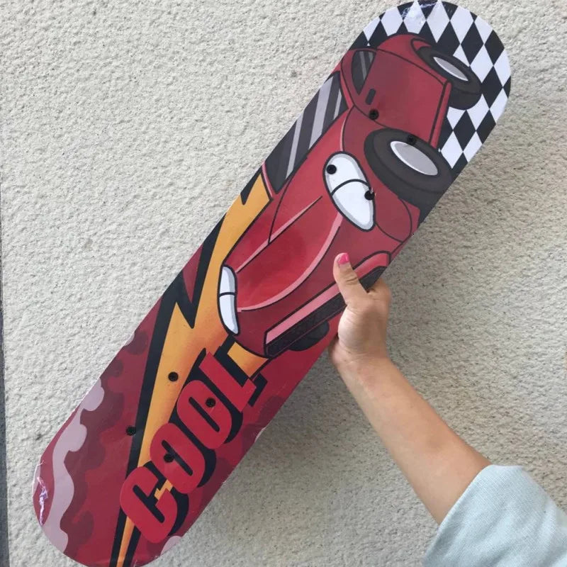 60CM Skateboarding Cartoon Skateboard Dinosaur Spider Longboard Marple Double Rocker For  Skate Board ern