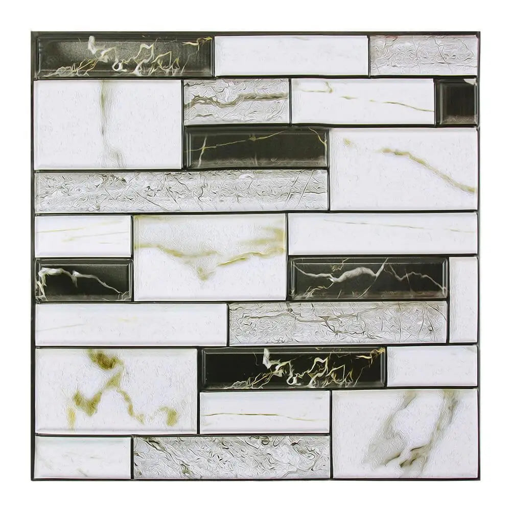3D Wall Sticker Self-adhesive Faux Stone Wall Panel Peel and Stick Tile Backsplash for Kitchen Bathroom Waterproof Tile Sticker
