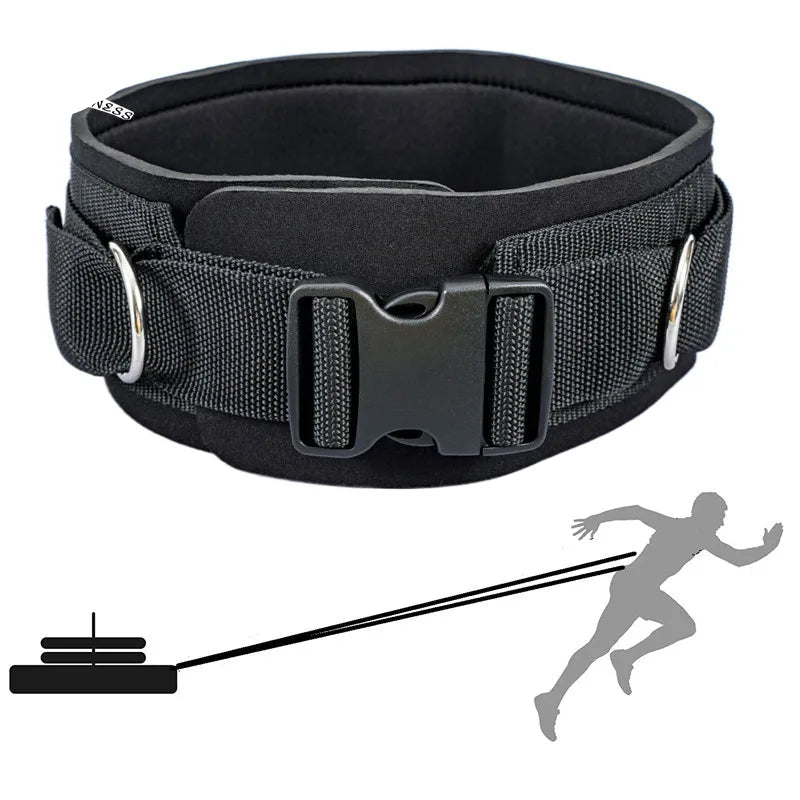 Waist Belt Neoprene Padded Gym Pulley Strap with Rings for Cable Machines Fitness Exercise Speed Agility Resistance Training