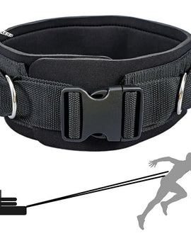 Waist Belt Neoprene Padded Gym Pulley Strap with Rings for Cable Machines Fitness Exercise Speed Agility Resistance Training