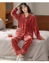 Women’s Winter Flannel Pajama Set – Warm, Thick Coral Fleece 2-Piece Loungewear