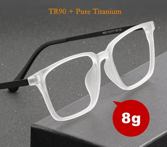 Ultralight Comfortable TR90 Eyewear Women Pure Titanium Retro Square Optical Prescription Eyeglasses Frame Men Y9822