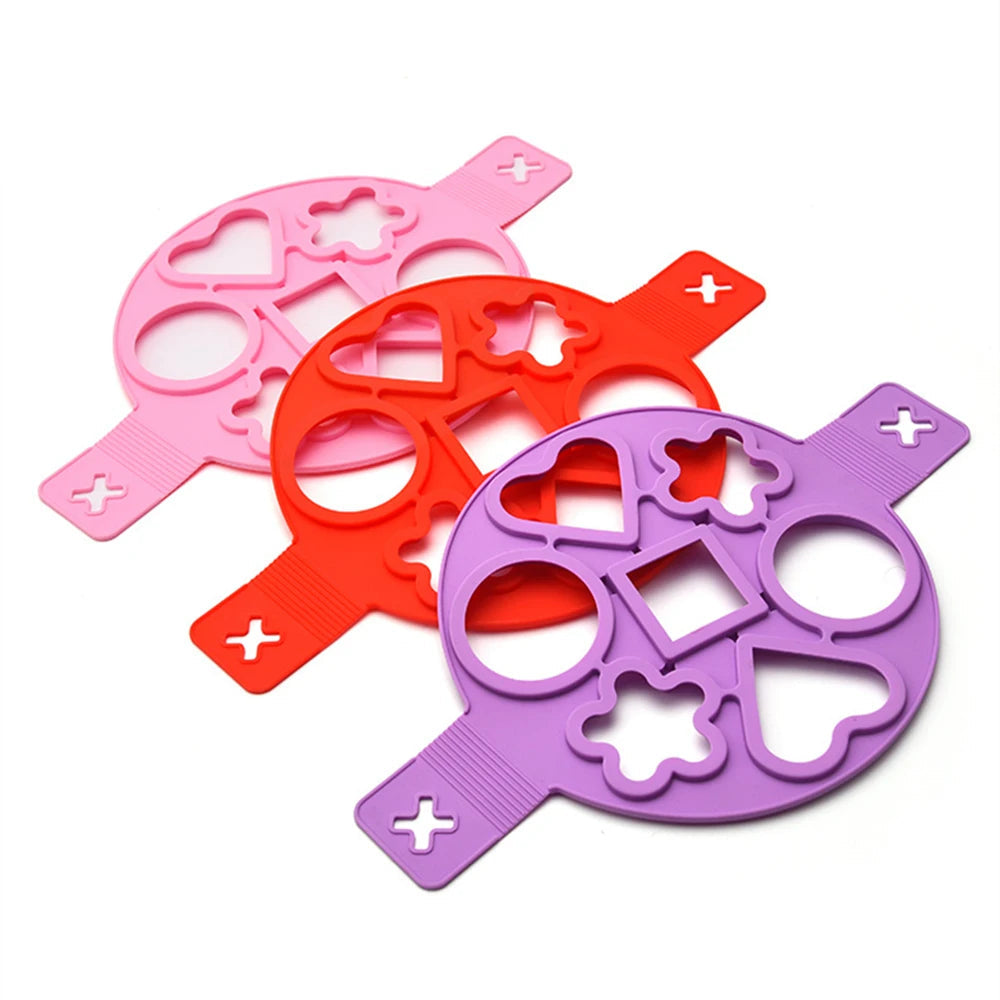Multiple Shapes Egg Pancake Ring Nonstick Pancake Maker Mold Silicone Egg Cooker Fried Baking Omelet Moulds Kitchenware Gadgets