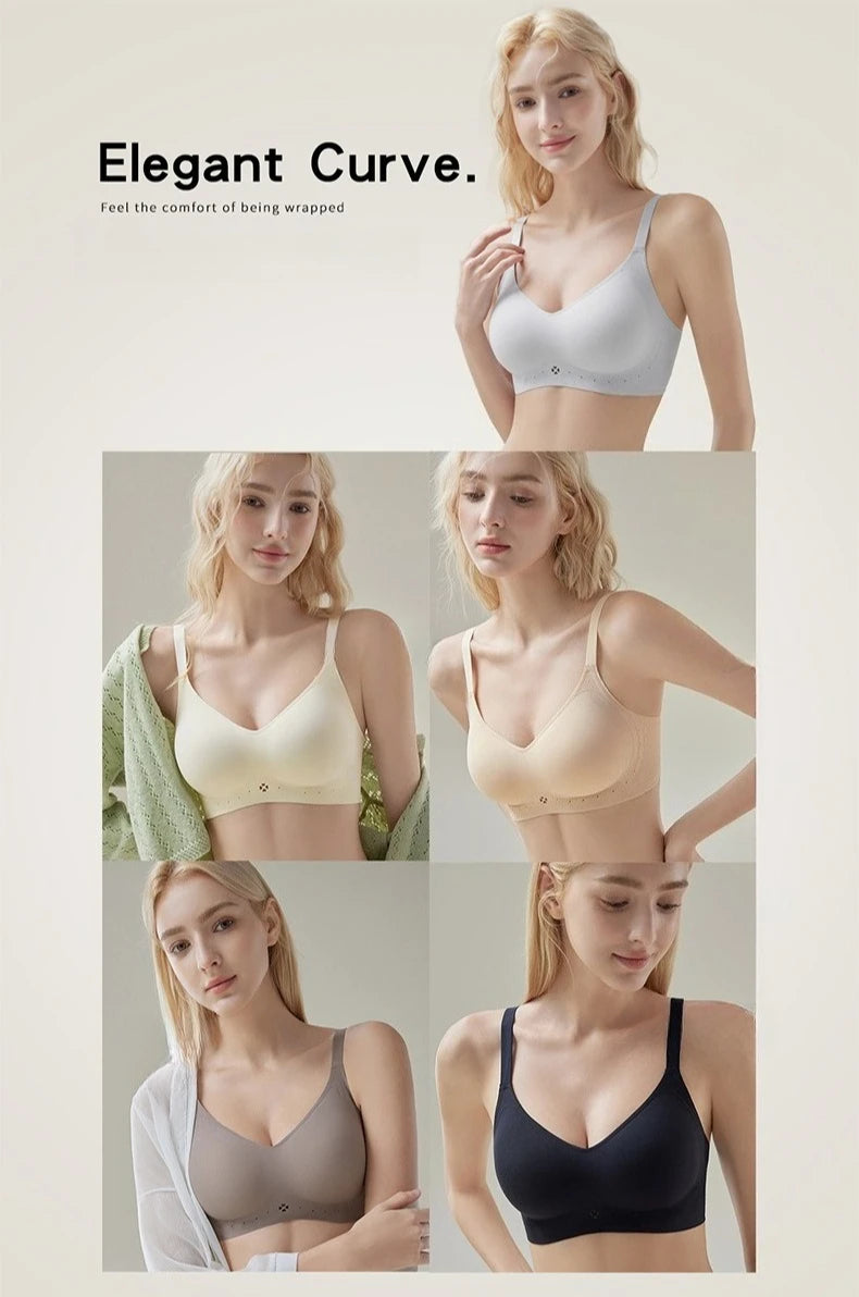 Womens Seamless Wireless Push Up Everyday Bra