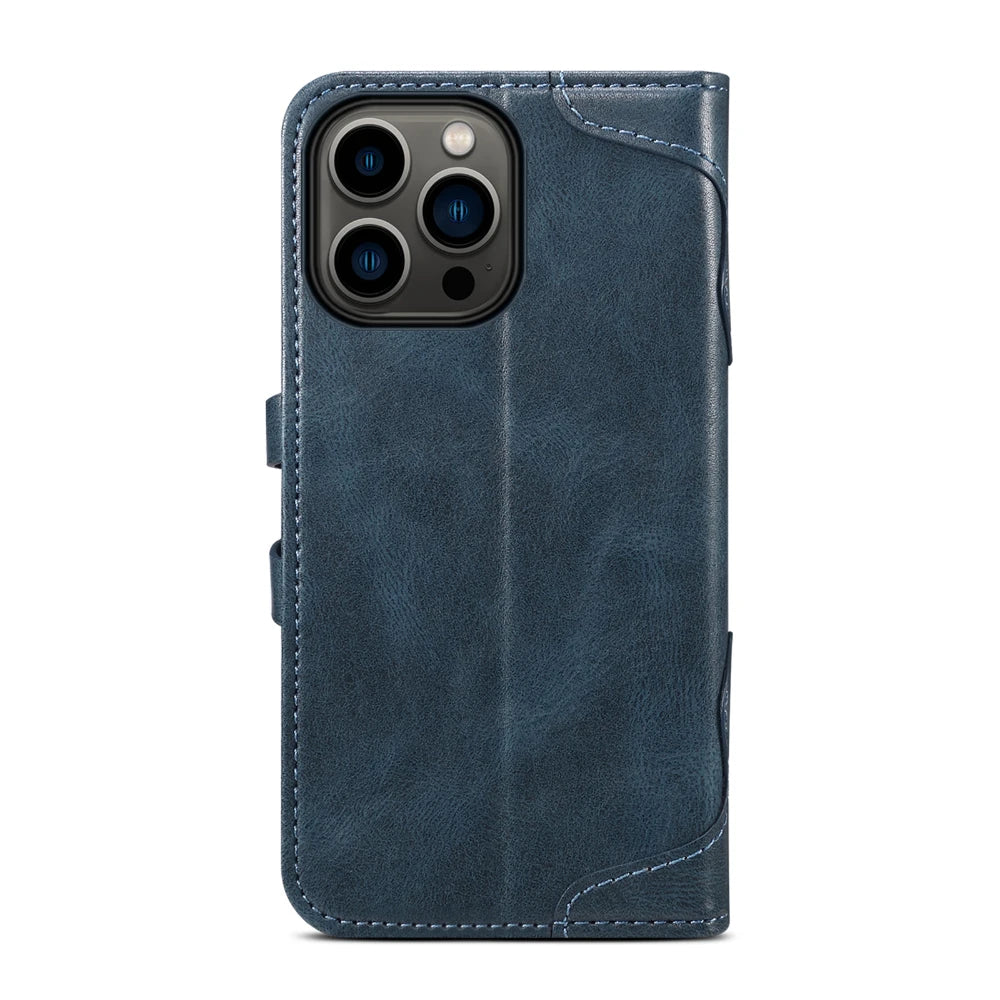 Flip Leather Wallet Phone Case for iPhone 16 15 Pro Max 14 Plus with  Card Slot Holder Cover