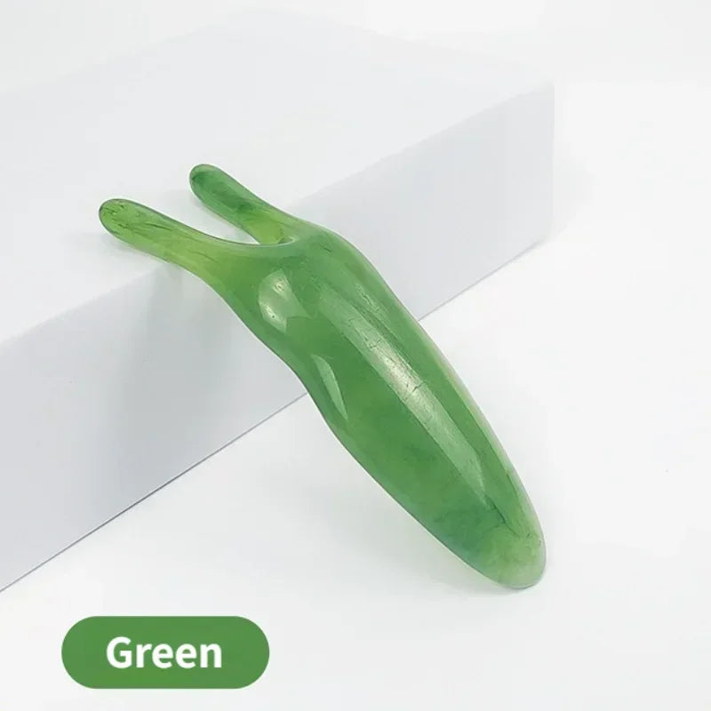 Resin Face Lifting Stone Guasha Scraping Facial Gouache Y-shaped Fork Massage Plate Nose Massage Trigger Point Nose Massager