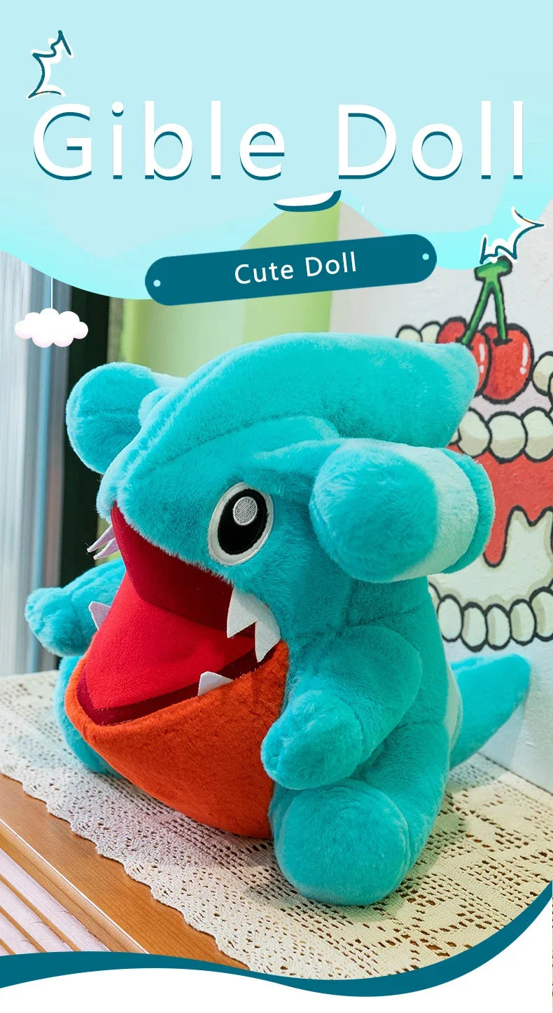 30/55cm Gible Pokemon Plush Toys Large Anime Doll Pillow Cartoon Griknot Gabite Pokémon Plushie Stuffed Gift for Kids Christmas