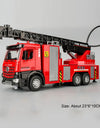 1:32 Ladder Truck Water Tanker Military Missile Rocket Launcher Trucks Model Toy Car Metal Diecast Sound Light Models Boys Gifts