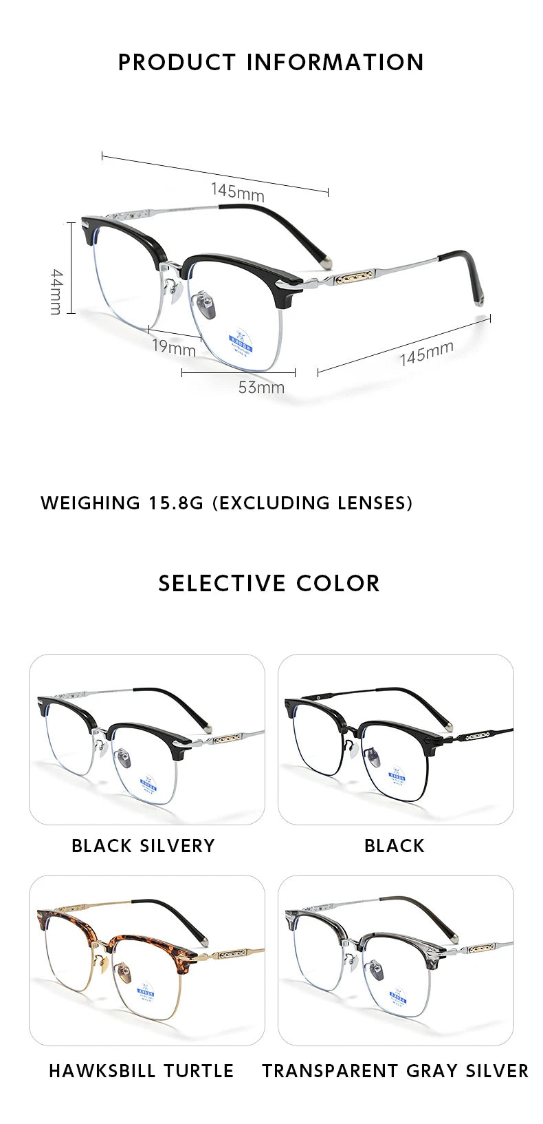 HONGMEI Ultra-light Myopia Prescription Glasses Optica Eyeglasses Hyperopia Reading High Quality Large Frame Square Retro Custom