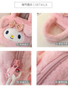 Sanrio Cartoon Plush Shoulder Bags Hello Kitty Kuromi Melody Cute Crossbody Bag Anime Children Handbag