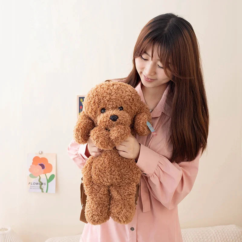Cute Teddy Dog Plush Backpack Soft Shoulder Bag