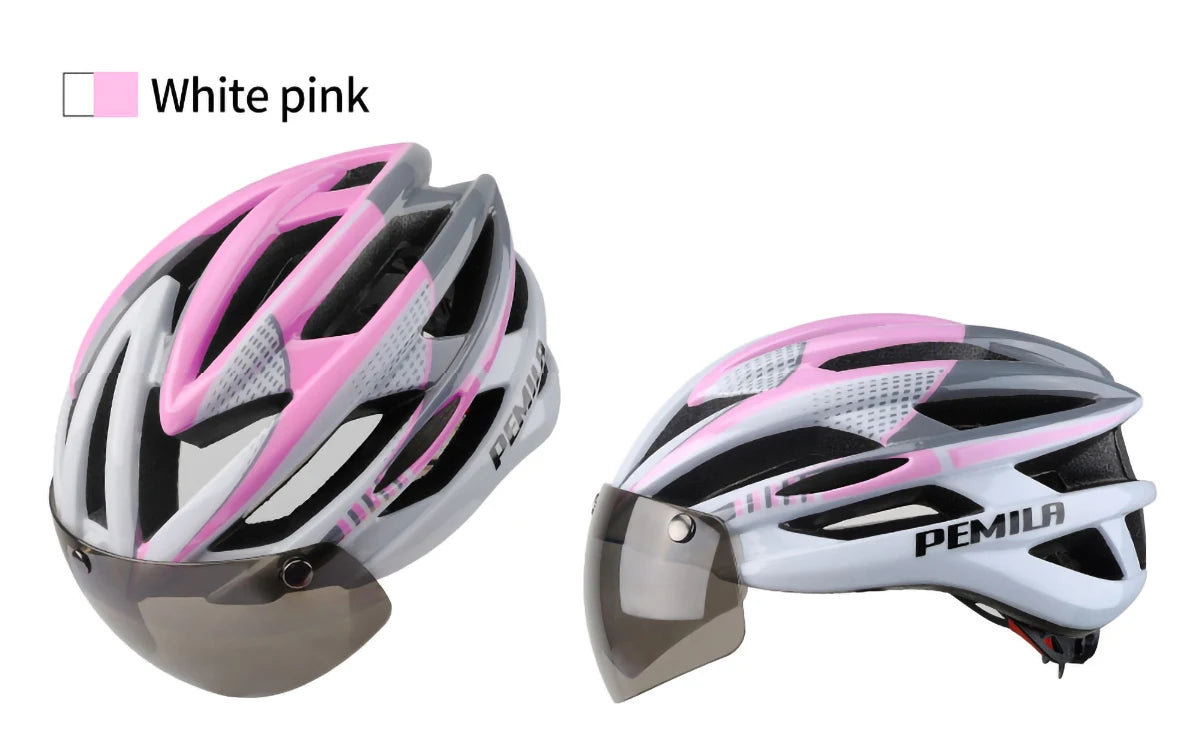 Cycling Helmet With Protective Goggles For Road And Mountain Bike