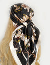 Retro Women Silk Scarf Bandanna Fashion Bohemian Pattern Square Hijab Lady Wrap Headband foulard muffler