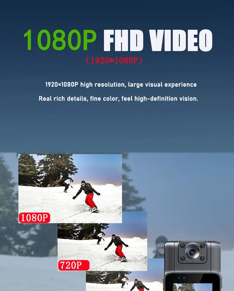 WIthScreen 1080P HD Mini Camera Portable Digital Video Recorder BodyCam Infrared Night Vision Police Cam Small Camcorder