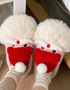 1 Pair Santa Claus Style Slippers, Indoor Warm Slippers, Winter Casual Slippers, Hand Washable, Christmas Gift, Unisex