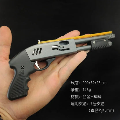 Mini Alloy Rubber Band Rifle Sprayer 8 Bursts  Rubber Toy Gun Miniature Pistol Model Ornaments Toy Gun