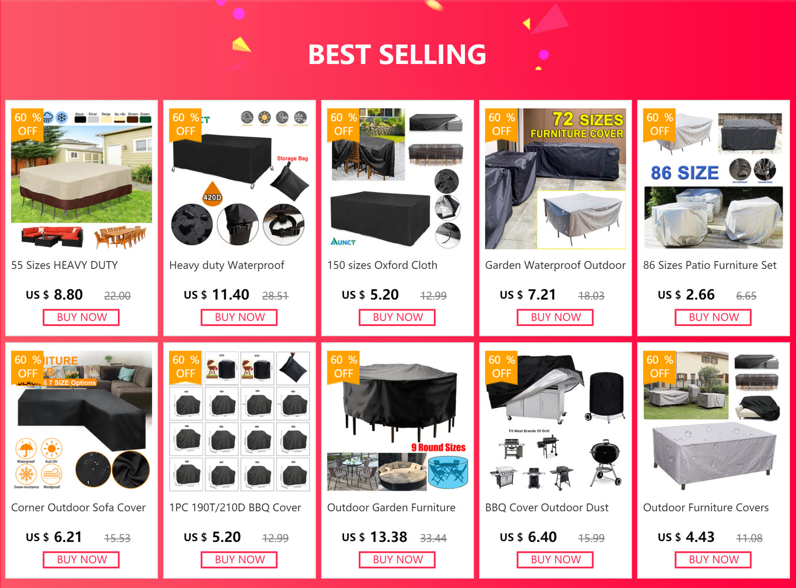 Customized Round Square Waterproof Outdoor Patio Garden Furniture Covers Rain Snow Chair Sofa Table Dust Proof kitchen BBQ Cover