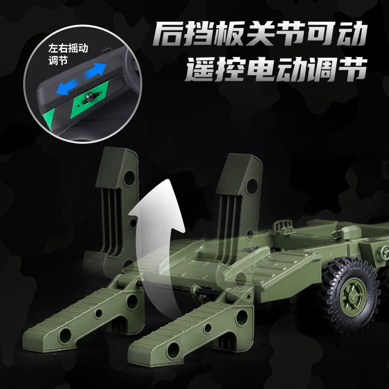 116 Scale Military Transport RC Truck With Trailer