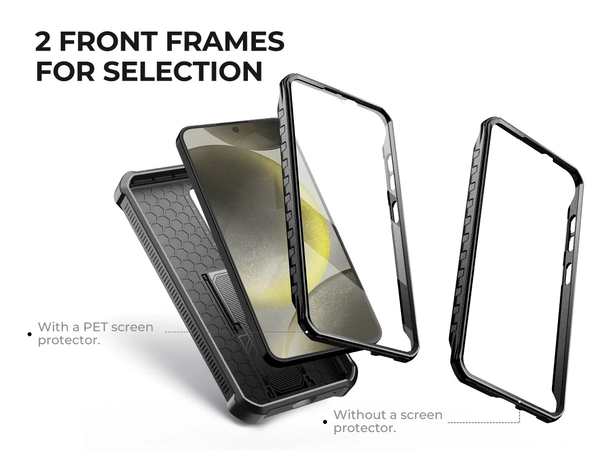 For Samsung Galaxy S24 Case 6.2 inch with Built-in Slide Camera Cover Full Body Rugged Case Built-in Screen Protector Kickstand