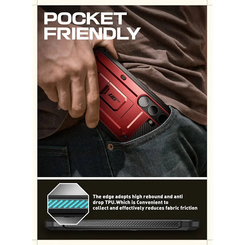 For Samsung Galaxy S24 Case UB Pro Heavy Duty Rugged Case with 2 Front Frames Built-in Screen Protector & Kickstand