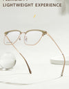 Ultra-light Comfortable Big Eyewear TR90 Pure Titanium Retro Square Optical Prescription Glasses Frame