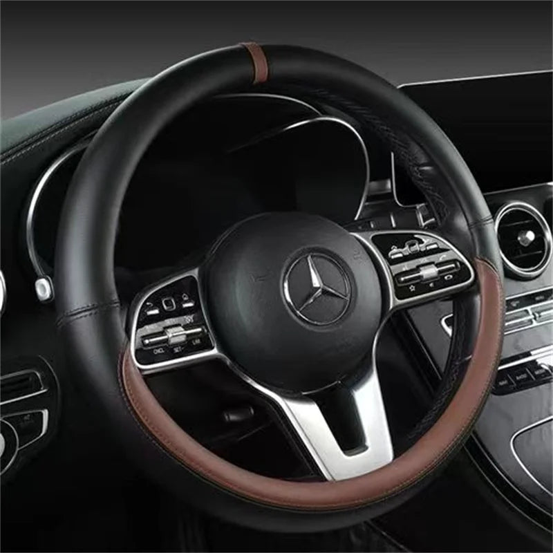 Universal Microfiber Leather Car Steering Wheel Cover 37CM 38CM