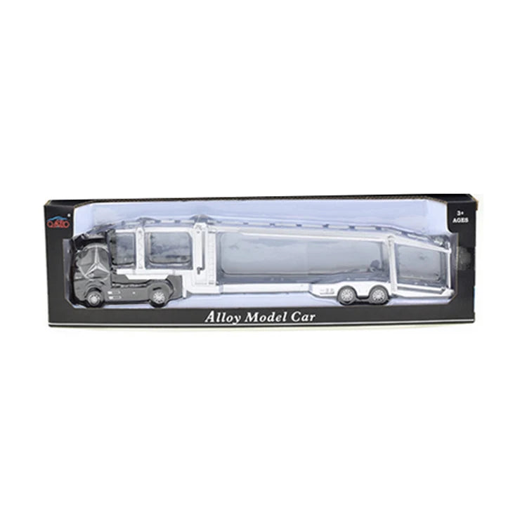 1:50 Diecast Alloy Truck Head Model Toy Container Truck Pull Back With Light Engineering Transport Vehicle Boy