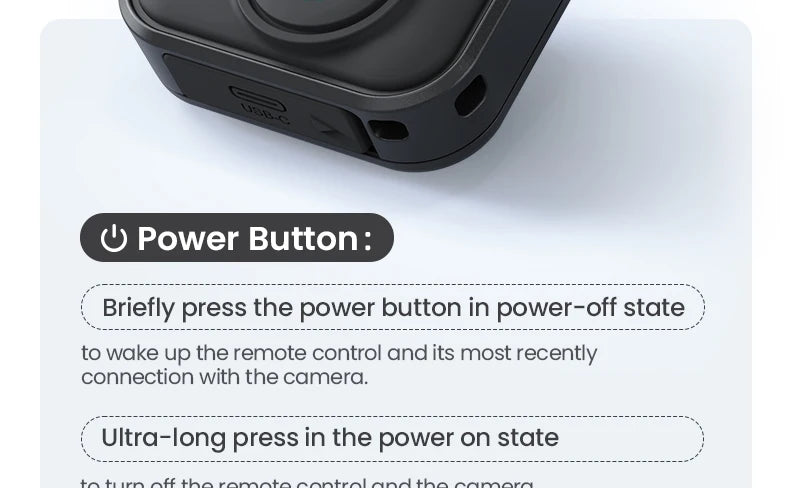 Wireless Bluetooth Remote Control with Wrist Strap for Action Cameras and Smartphones