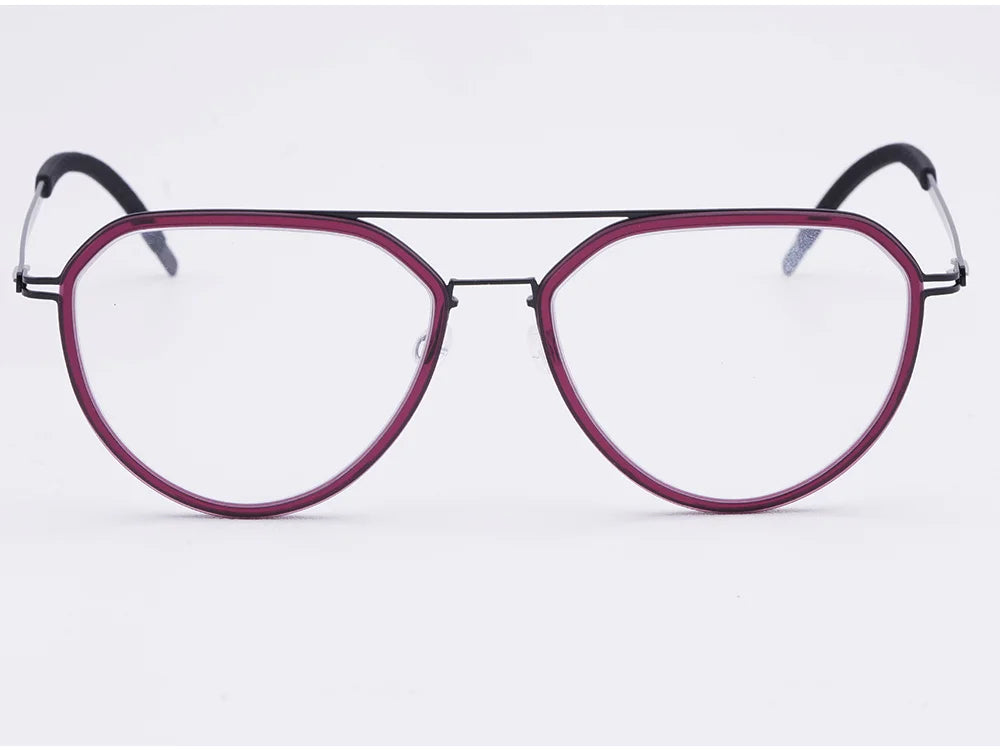 Oversized Pilot Titanium Double Bridge Eyeglasses Frame