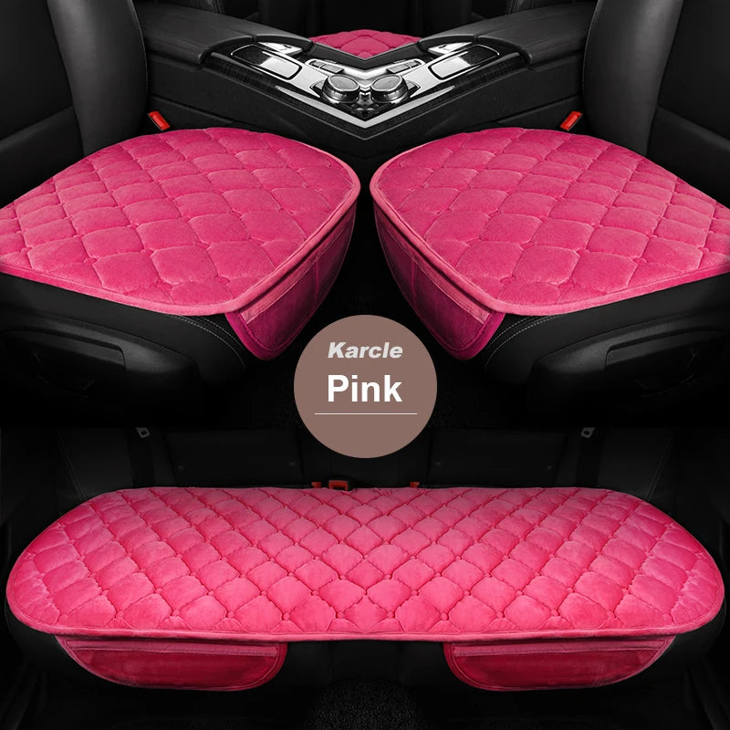 Plush Winter Car Seat Cover Warm Flocking Cloth Seat Cushion