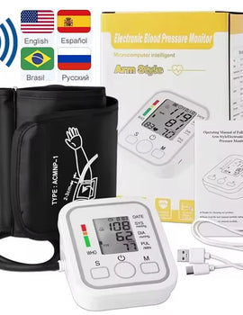 Voice Digital Arm Blood Pressure Meter Medical Pressure Tonometer Tensiometer Bauman meter Pulse Sphygmomanometer