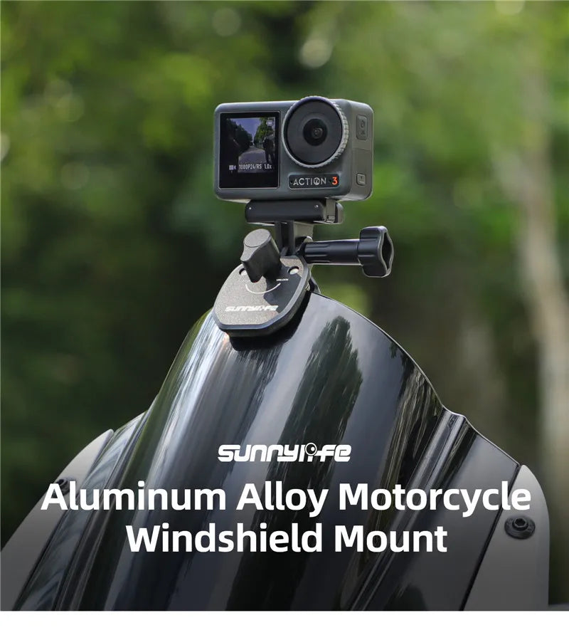 Motorcycle Windshield Clip Mount for Action Cameras and Smartphones